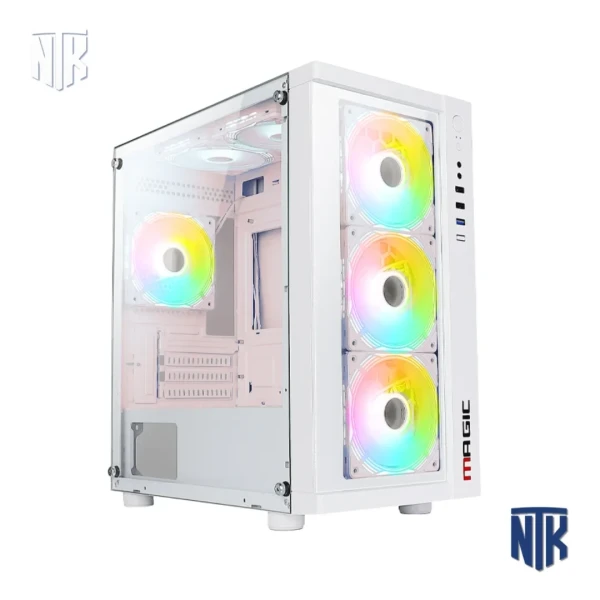 Vỏ Case Magic GM-01 White Glass | M-ATX | kính cường lực | sẵn 4 fan RGB | VGA 350mm | CPU 165mm