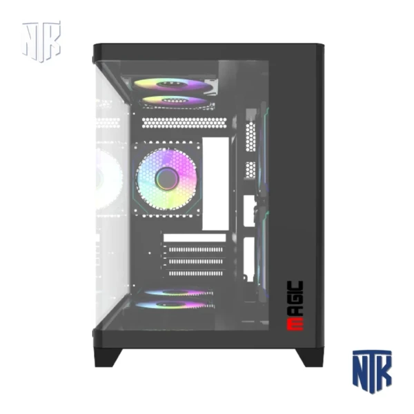 Vỏ Case Magic GM-02 Black | M-ATX | Kính Cong | Hông Kính Cường Lực | 3 Fan RGB