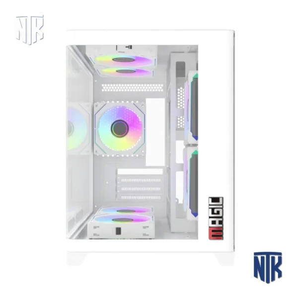 Vỏ Case Magic GM-02 White | M-ATX | Kính Cong | Hông Kính Cường Lực | 3 Fan RGB
