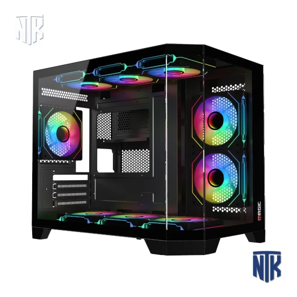 Vỏ Case Magic Cubi-M Pro Black | M-ATX | Kính cường lực | Hỗ trợ AIO 360mm | VGA 400mm