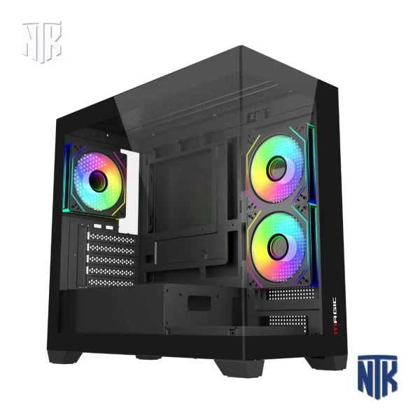 Vỏ case Magic C218-M Black | M-ATX | Kính cường lực | Hỗ trợ AIO 360mm top | VGA 400mm