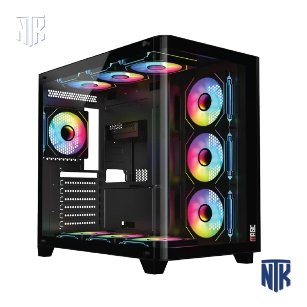 Vỏ case Magic GA-02 PRO Curved Black | ATX | Kính cong | AIO 360mm | VGA 410mm | CPU 160mm
