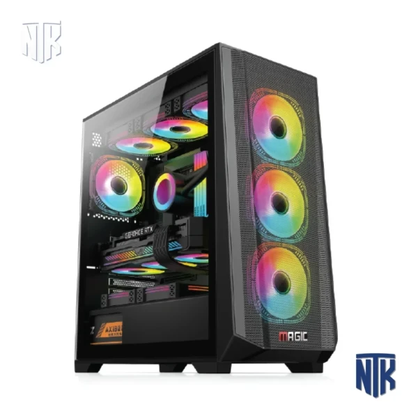Vỏ case Magic GE-01 Dual Xeon Black | E-ATX | AIO 360mm Top | Kính cường lực | Đen