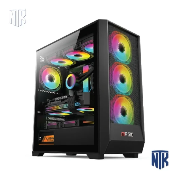 Vỏ case Magic GE-02 | E-ATX | Dual Xeon | Đen | Kính cường lực | Back