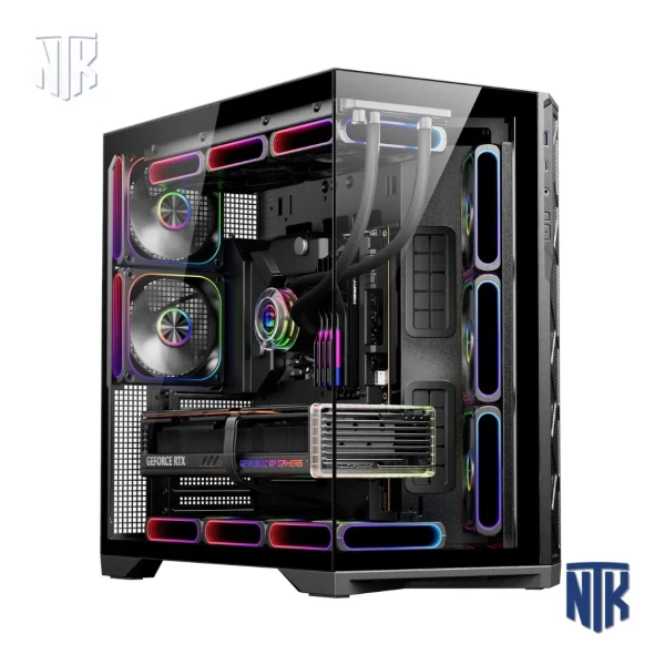 Vỏ case Magic ESGAMING EDGEFLOW Black | E-ATX ATX | VGA 430mm | AIO 360mm | Type-C Gen 2