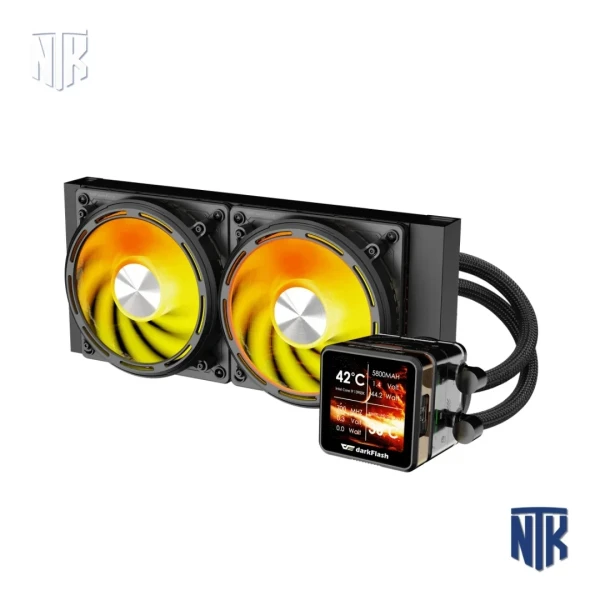 Tản Nhiệt Nước AIO Dark Flash DE240 Black | 240mm | IPS LCD 480x480px | ARGB | Intel LGA | AMD 