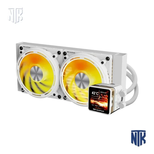 Tản Nhiệt Nước AIO Dark Flash DE240 White | 240mm | IPS LCD 480x480px | ARGB | Intel LGA | AMD 