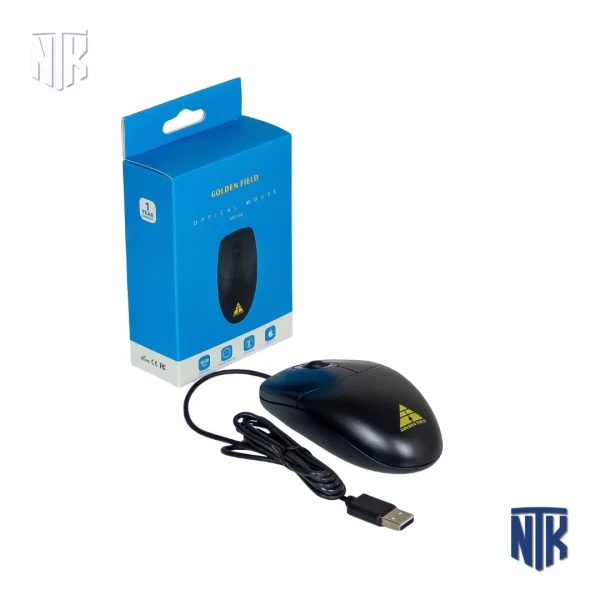 Chuột Có Dây Golden Field MG108 | USB 2.0 | 800 DPI | Đối Xứng 2 Tay | Màu Đen