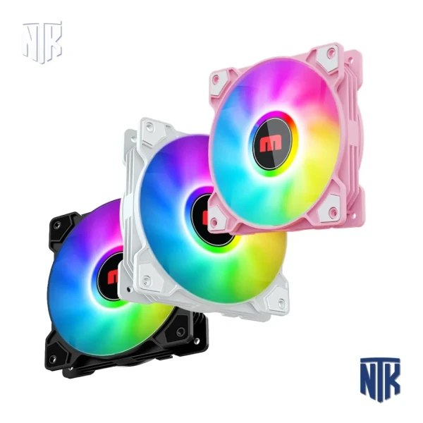 Quạt Tản Nhiệt PC MAGIC FC-01 | RGB Cố Định | 120mm | Molex 4Pin | Black/White/Pink