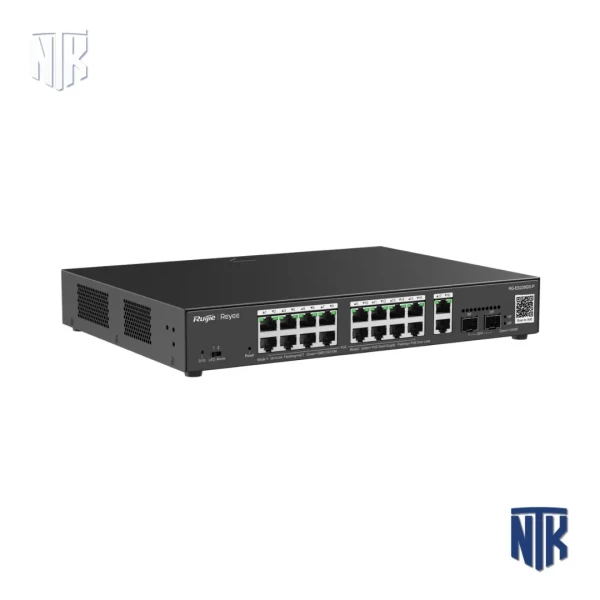Switch Ruijie RG-ES220GS-P | 20 Port Gigabit | 16 Port PoE+ | 4 Port SFP + RJ45 | 250W | Cloud Managed
