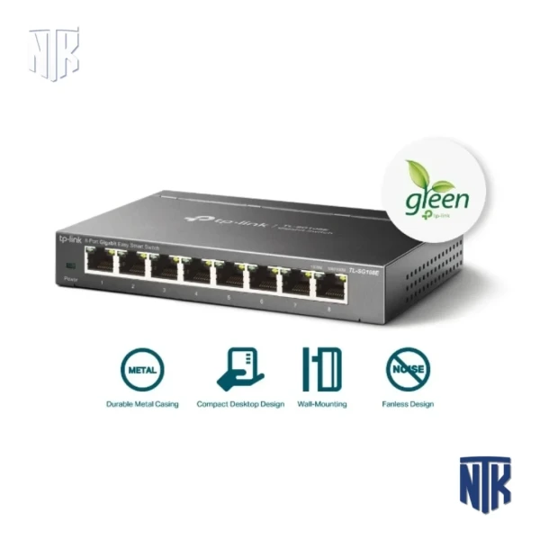 Switch TP-Link TL-SG108E | 8 Cổng Gigabit RJ45 | Easy Smart | Quản Lý Web | Vỏ Thép