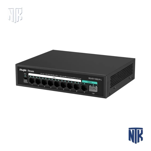Switch PoE Ruijie RG-ES110GS-P-L | 10 cổng 10/100/1000Mbps | 8 cổng PoE+ 120W | 1 cổng SFP 