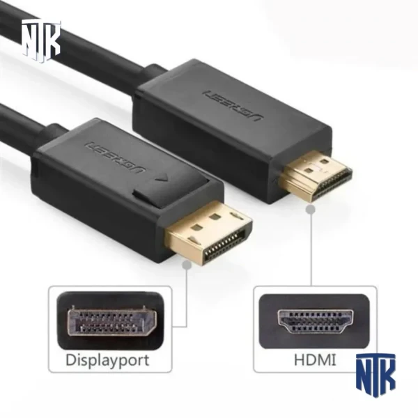 Cáp chuyển đổi DisplayPort sang HDMI Ugreen 10204 | Dài 5m | Chipset | 4K 30Hz