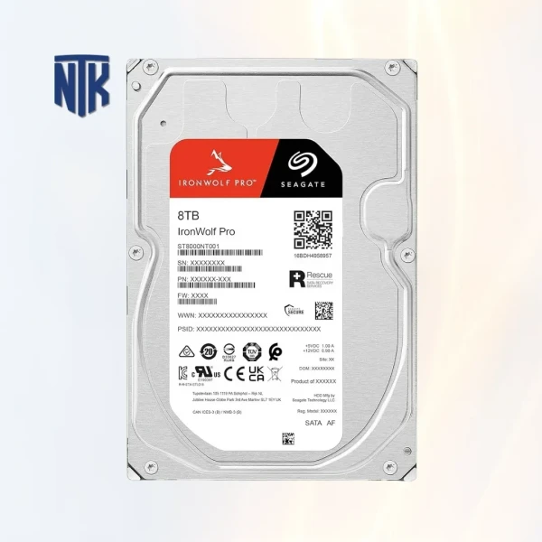 Ổ cứng HDD 8TB  256MB 7200rpm 5Y Seagate Ironwolf Pro (ST8000NT001)