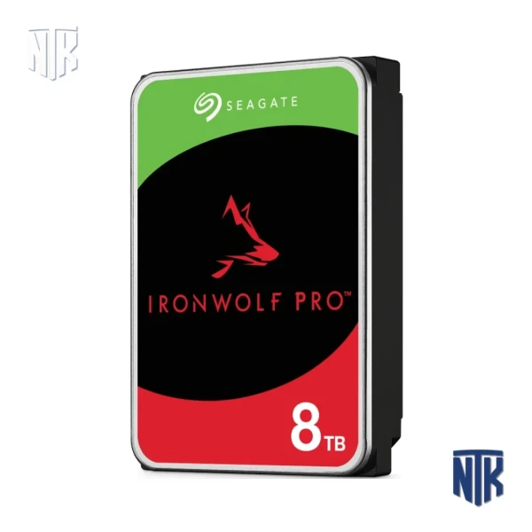 Ổ cứng NAS HDD 8TB Seagate Ironwolf Pro (ST8000NT001) | SATA 6Gb/s · CMR · Air · 7200RPM · Cache 256MB · Speed 255MB/s · RV Sensors · 550TB/năm