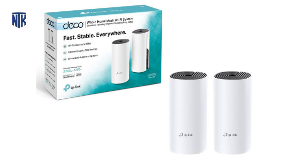 Bộ phát wifi TP-Link Deco M4 2-Pack (Chuẩn AC/ AC1200Mbps/ 2 Ăng-ten ngầm/ Wifi Mesh/ 55 User)