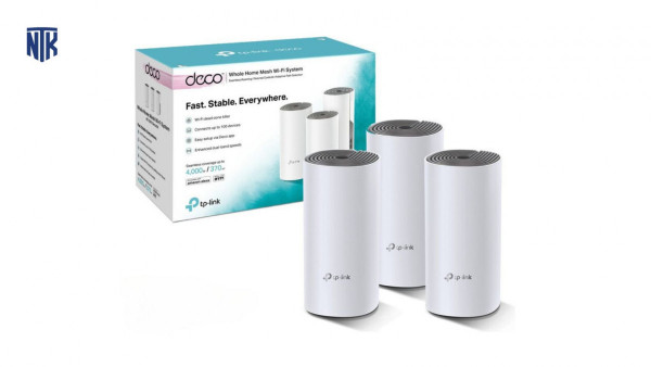 Bộ phát wifi TP-Link Deco E4 3-Pack (Chuẩn AC/ AC1200Mbps/ 2 Ăng-ten ngầm/ Wifi Mesh/ Dưới 100 User)