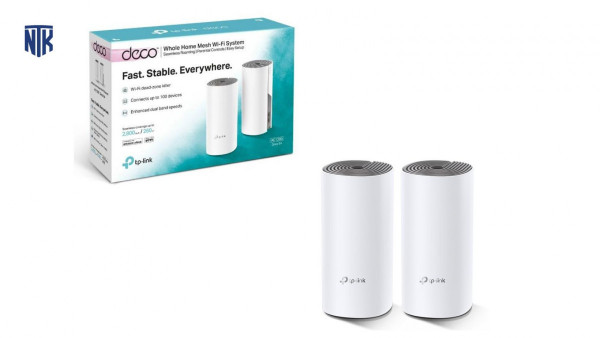 Bộ phát wifi TP-Link Deco E4 2-Pack (Chuẩn AC/ AC1200Mbps/ 2 Ăng-ten ngầm/ Wifi Mesh/ 55 User)