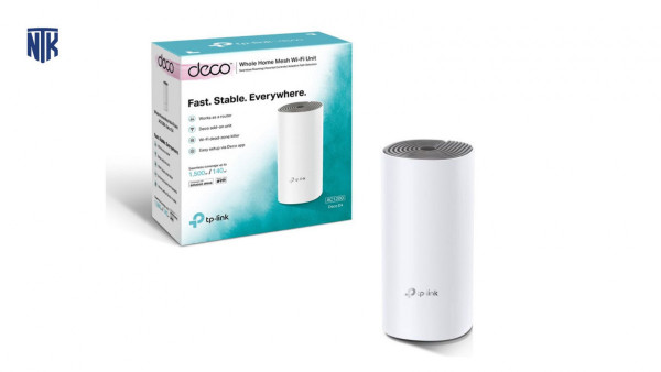 Bộ phát wifi TP-Link Deco E4 1-Pack (Chuẩn AC/ AC1200Mbps/ 2 Ăng-ten ngầm/ Wifi Mesh/ 25 User)