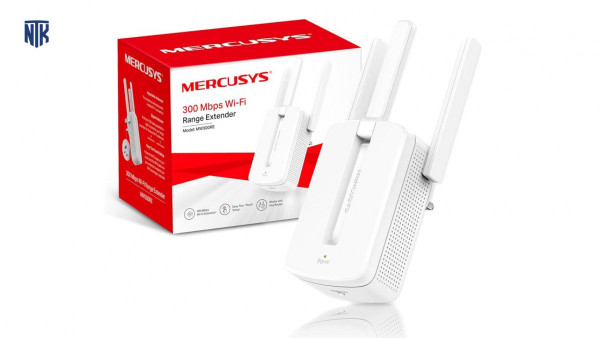 Bộ mở rộng sóng wifi Mercusys MW300RE (Chuẩn N/ 300Mbps/ 3 Ăng-ten ngoài/ Wifi Mesh/ 15 User)