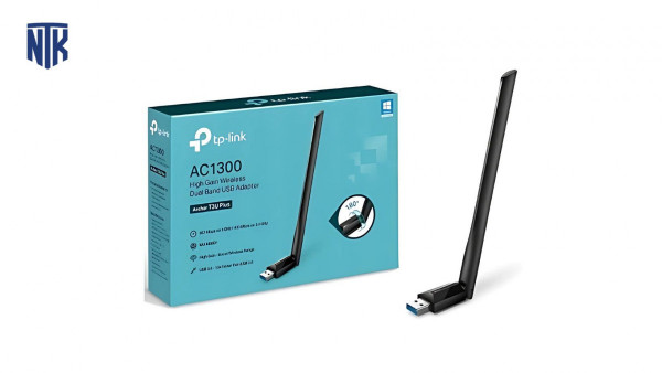 Cạc mạng không dây TP-Link USB Archer T3U Plus (Chuẩn AC/ AC1300Mbps/ Ăng-ten ngoài)