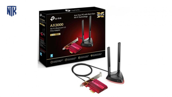 Cạc mạng không dây TP-Link PCI-E Archer TX3000E (Chuẩn AX/ AX3000Mbps/ 2 Ăng-ten ngoài/ Bluetooth)