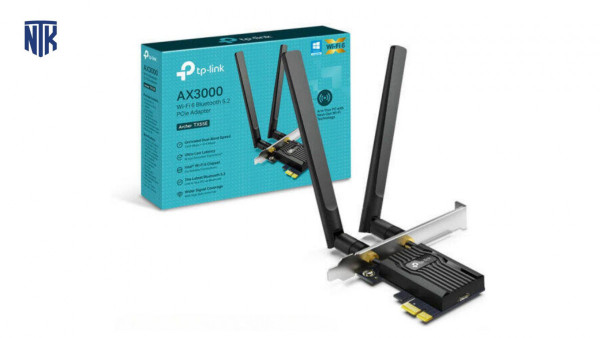 Cạc mạng không dây TP-Link PCI-E Archer TX50E (Chuẩn AX/ 2 Ăng-ten ngoài/ Bluetooth)