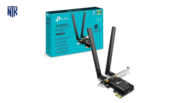 Cạc mạng không dây TP-Link PCI-E Archer TX55E (Chuẩn AX/ AX3000Mbps/ 2 Ăng-ten ngoài/ Bluetooth)