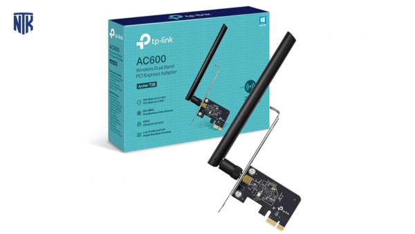 Cạc mạng không dây TP-Link PCI-E Archer T2E (Chuẩn AC/ AC600Mbps/ 1 Ăng-ten ngoài)