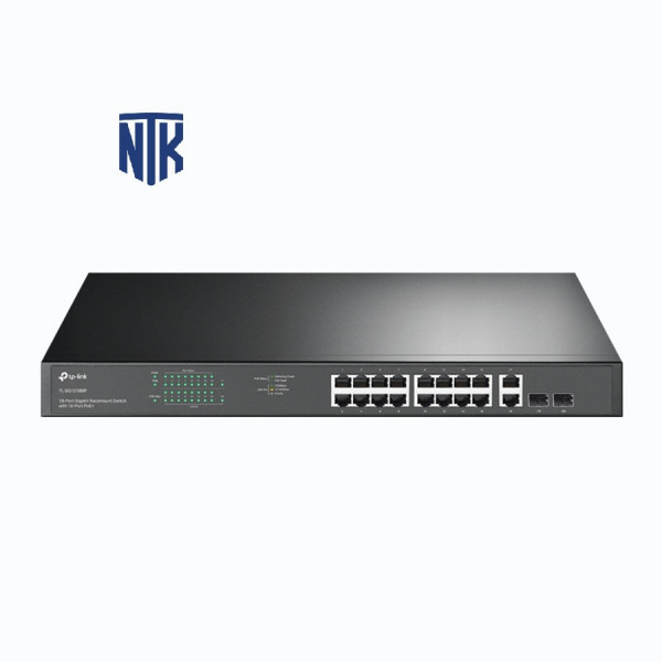 Switch 16 Port PoE+ TP-Link TL-SG1218MP | 2 Port RJ45 + 2 Port  SFP | 30W/250W | Vỏ thép