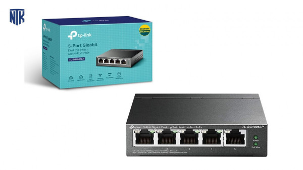 Switch TP-Link TL-SG1005LP (Gigabit (1000Mbps)/ 5 Cổng/ 4 cổng PoE/ Vỏ Thép)