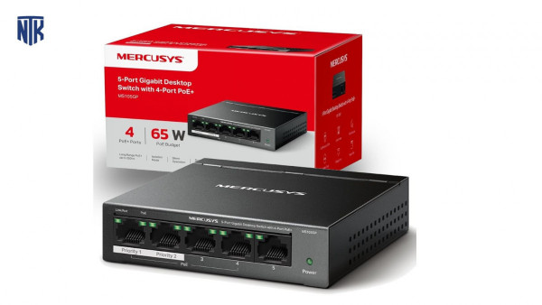 Switch PoE MERCUSYS MS105GP (5 port/ 10/100/1000 Mbps)