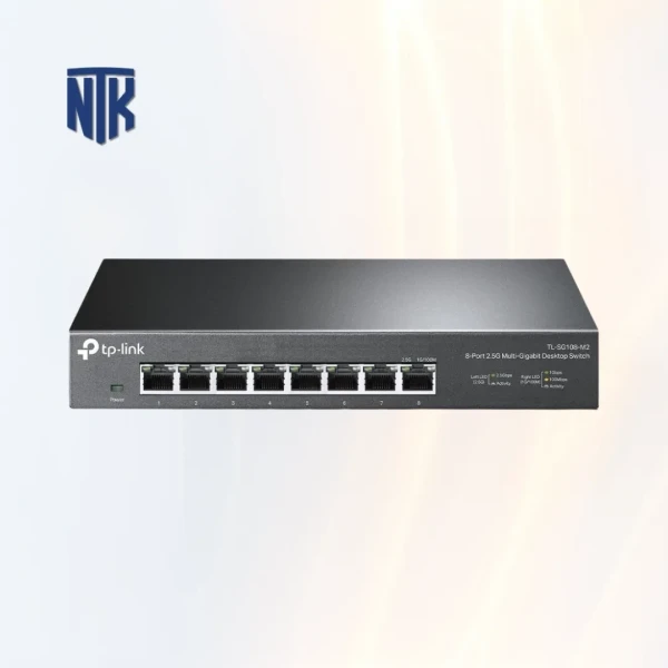 Switch 8 Port TP-Link TL-SG108-M2 | LAN 2.5Gbps · Switching 40Gbps · Speed 29.8Mpps · MAC 16K · Cache 1.5Mb · Jumbo 10KB | QoS · Store and Forward | Vỏ kim loại