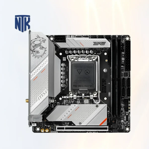 Mainboard MSI MPG B760I EDGE WIFI DDR5 | LGA1700 · 2x DDR5 · 2x M.2 PCIe Gen 4 | HDMI 2.1 · DisplayPort 1.4 · 2.5Gbps LAN · USB 3.2 Gen 2 | WiFi 6E · Bluetooth 5.3 | Heatsink · Mini-ITX
