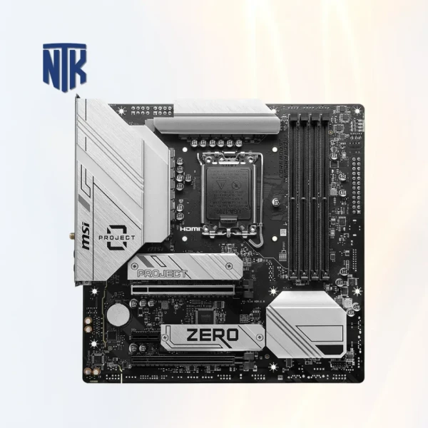 Mainboard MSI B760M PROJECT ZERO | LGA1700/B760 | DDR5/256GB | 7800MHz | PCIe 5.0 / USB-C 20Gbps/Wi-Fi 6E/Bluetooth 5.3 | EZ Debug LED/mATX