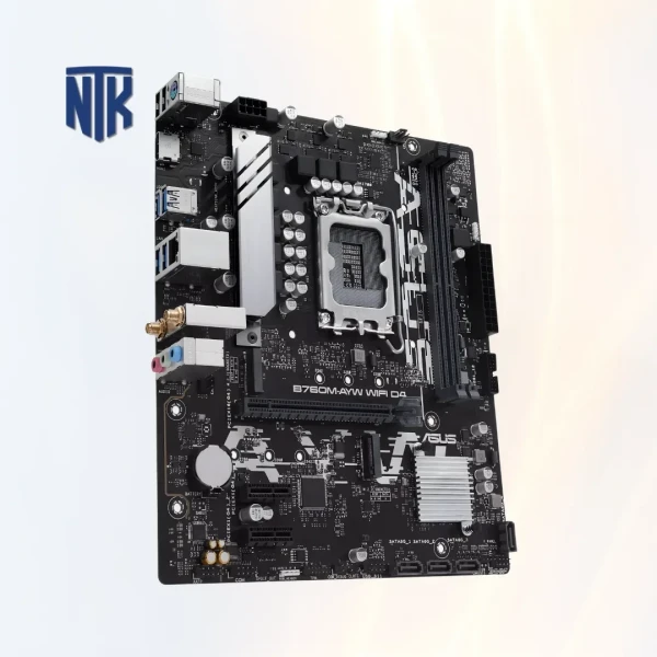 Bo mạch chủ Asus B760M AYW WIFI D4 | LGA1700 · 2× DDR4 · M.2 PCIe 4.0 | WiFi 6 · Bluetooth 5.2 | USB 3.2 Gen1 · HDMI · LAN 2.5Gb | mATX