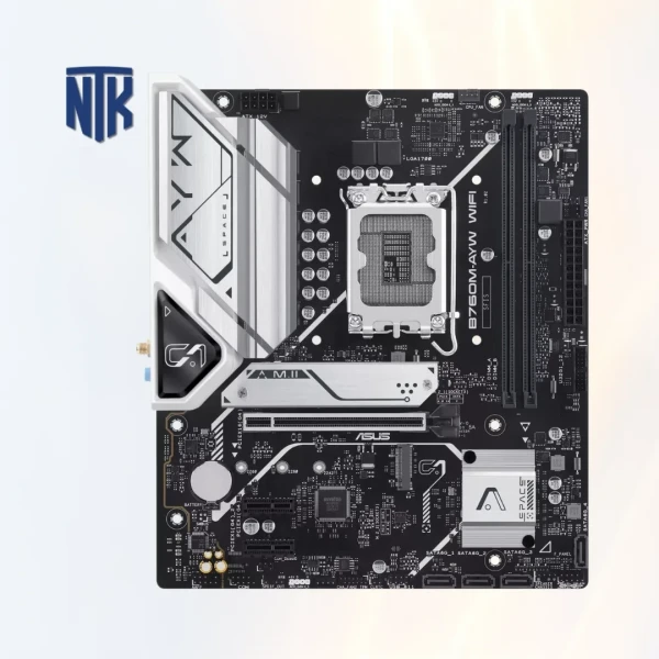 Bo mạch chủ Asus B760M-AYW WIFI | LGA1700 · 2× DDR5 · PCIe 4.0 | WiFi 6 · Bluetooth 5.3 | 2.5Gb LAN · USB 3.2 Gen1 · 7.1 Audio | mATX