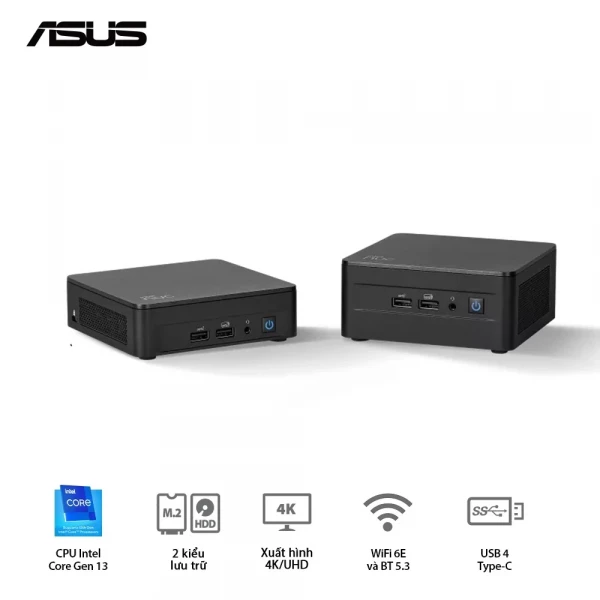 Máy tính Mini PC Asus NUC 13 Pro NUC13ANHI3 | i3-1315U | DDR4 3200Mhz | NVMe SSD | Wifi 6E | Bluetooth 5.3