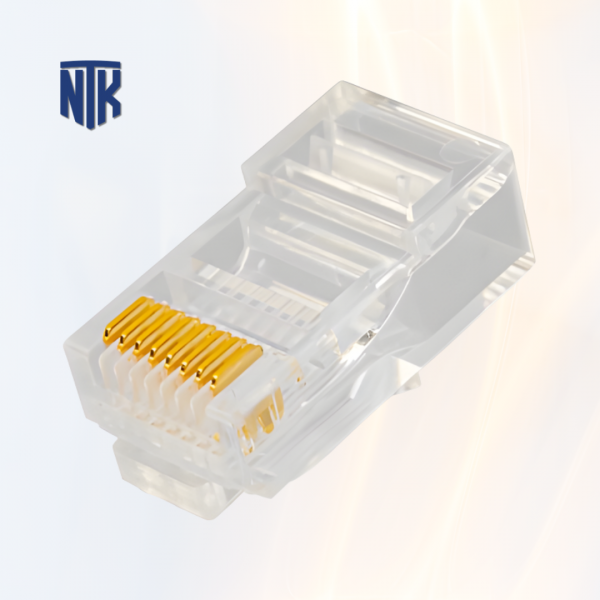 Đầu mạng RJ45 Dintek PowerPRO Cat.5e UTP Solid (1501-88052) | Vỏ Polycarbonate | Hợp kim Phosphor đồng, mạ vàng 50 micro-inch trên nền Niken