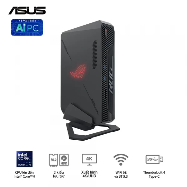 Máy tính Mini PC Asus NUC 14 ROG RNUC14SRKU7168A0I | Ultra 7 155H | DDR5 5600Mhz | NVMe SSD | Wifi 6E | Bluetooth 5.3