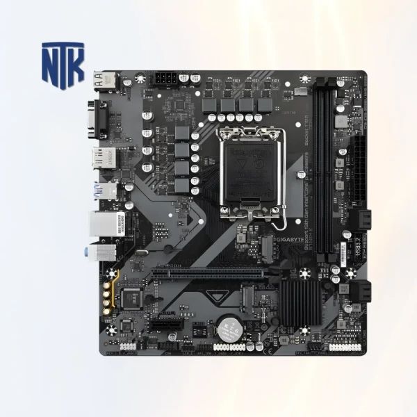Bo mạch chủ Gigabye B760M E | LGA1700 · 2x DDR5 · M.2 PCIe 4.0 | D-Sub · HDMI 2.1 · DisplayPort 1.2 · 7.1 Audio · USB 3.2 Gen1 | Micro-ATX