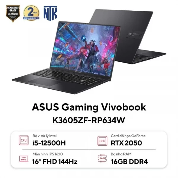  Laptop Asus Gaming Vivobook K3605ZF-RP634W | i5-12500H | 16GB DDR4 | 512GB SSD NVMe | 16 inch