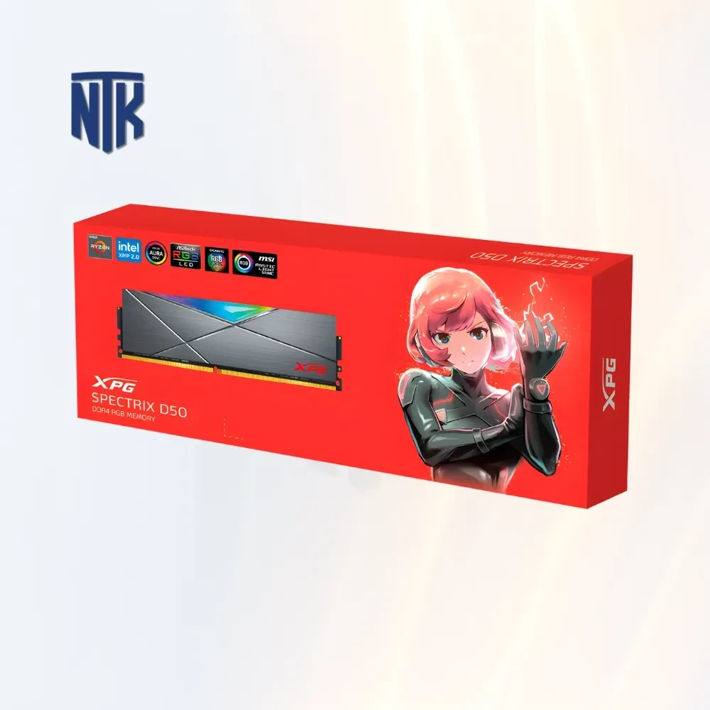 Ram 16GB DDR4 3200Mt/s Adata Spectrix D50 RGB | Đèn RGB / Tản nhiệt nhôm